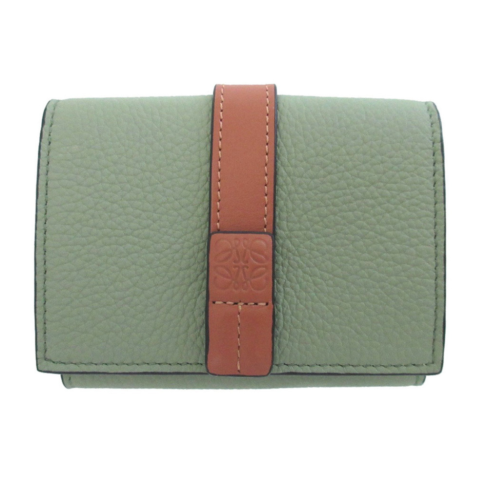 Loewe Anagram Trifold Leather Green Compact Wallet, Tri-fold 1566LOEWE
